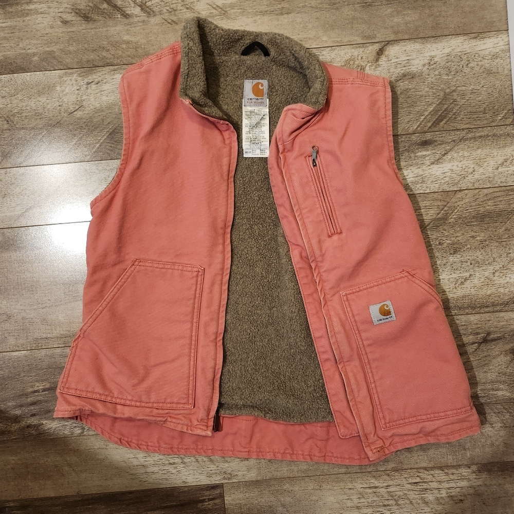 Carhartt Pink Vest with Brown Lining (s)